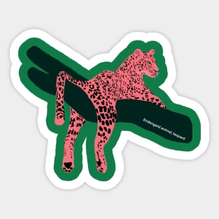 leopard, endangered, cute big cat Sticker